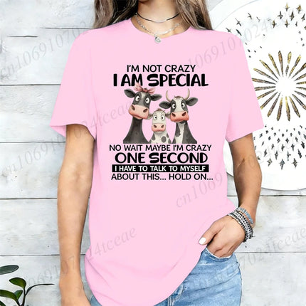 I'm Not Crazy I'm Special Graphic T Shirt for Women Vintage Clothing Hip Hop Streetwear Short Sleeve O Neck Casual T-Shirt Tops