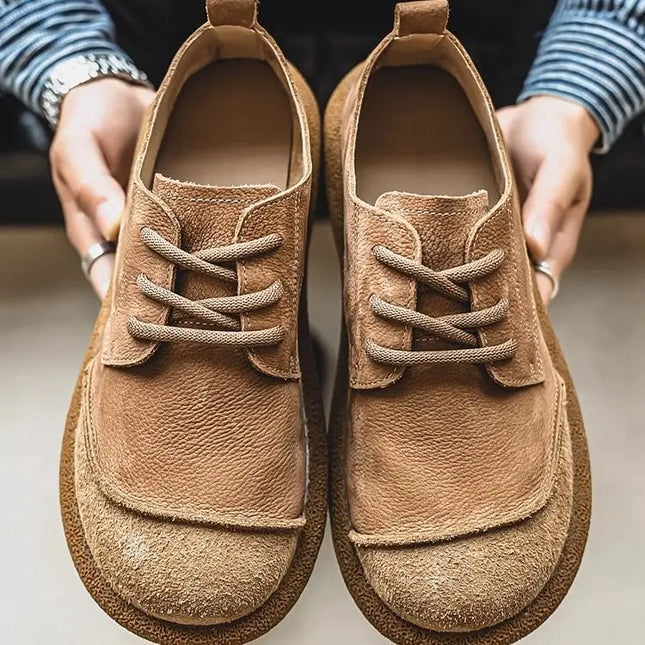 2025 men's shoes autumn new casual shoes wide toe retro low top lace up trend versatile men's shoes