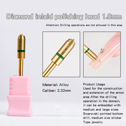 Kaniu 2.32mm/2.35mm Nail Point Positioning Drill For Grinding Head Tungsten Carbide Nail Tip Bottom Drill Bit Electric Nail Tool