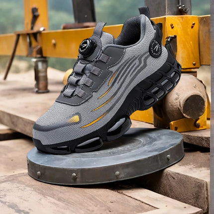 New Mens Safety Shoes Rotated Buckle Man Sneakers Puncture Proof Indestructible Work Shoes Waterproof Durable Boots for Men