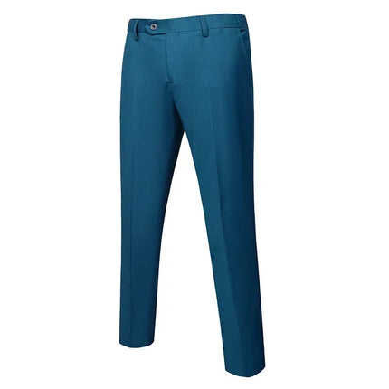 M-6XL Men's Fashion Boutique Solid Color Formal Business Suit Trousers Groom Wedding Dress Men Casual Suit Pants