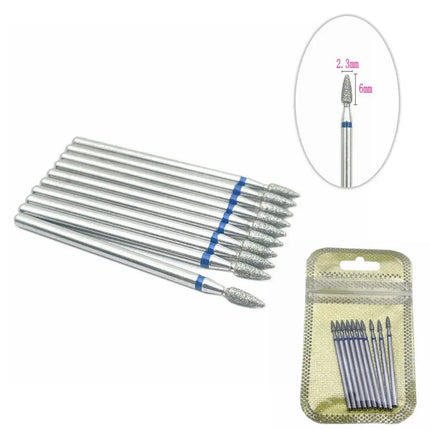 10pcs Nail Milling Cutter Set Diamond Stone Electric Manicure Drills Nail Drill Cuticle Clean Bits Burr Accessories Nail Art