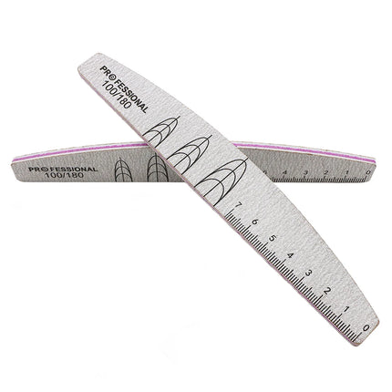 5/10 Pcs Double Sided Nail Art File Set With Scale Grey Sandpaper Nail Stylist Supplies Manicure Products Sand Nails Salon Tools