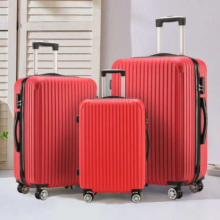 Fashion 20 24 28 Inch Set 3 Piece Boarding Travel Travel Essentials Unisex ABS PC Trolley Case Luggage