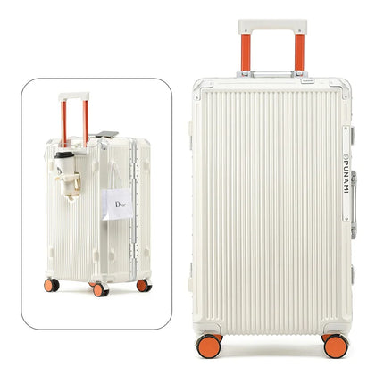 2026 New Aluminum Frame Luggage, Large Capacity Durable Trolley Suitcase for Men Women, Carry On Travel Suitcase