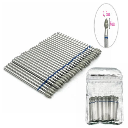 50pcs Diamond Nail Drill Cuticle Clean Bit Set Manicure Electric Cutter Bits Accessories Dead Skin Remove Tool