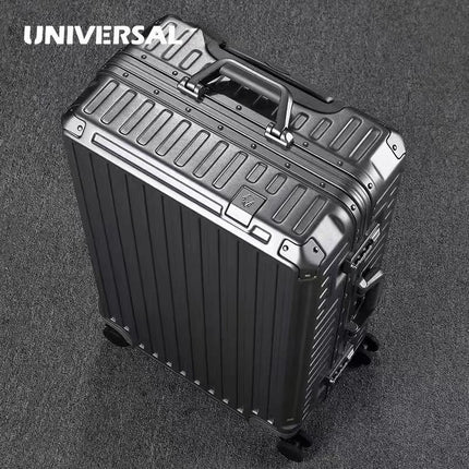 New Ultra Sturdy Aluminum Frame Luggage, 2-Pieces Set 20 22 24 26 28 Inch Carry On Luggage Suitcase Set High Aesthetic Board Case, Universal Wheel Business Travel Box Set, Optional 20-28 Inch