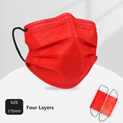 50Pcs 3/4 Layer Mask Face Masks Melt Blown Cloth Disposable Safety Anti-Dust Protective Masks Adults Non-wove Earloop Masque