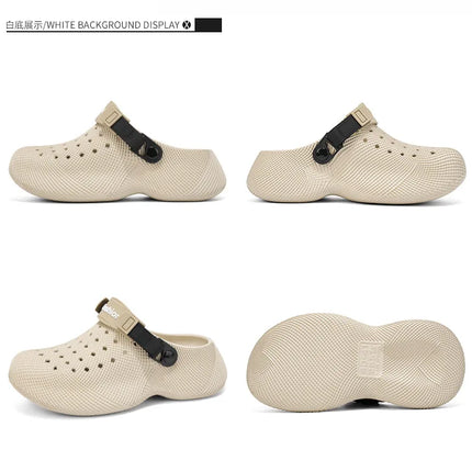 Summer non slip 3D patterned sandals with EVA thick sole for men's and women's beach shoes with a poop like feel