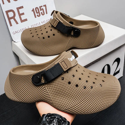 Summer non slip 3D patterned sandals with EVA thick sole for men's and women's beach shoes with a poop like feel