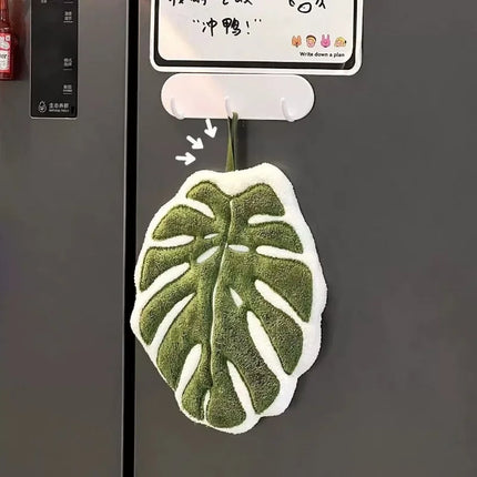 Leaf Hand Towel Absorbent Kitchen Towel Soft Towel Bathroom Accessories Hanging Towels Handkerchief Towels Home Wash Hand Towels
