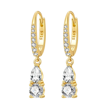 Original 2026 S925 Sterling Silver Zircon 18K Gold Lining Vintage Hoop Earrings for Women Birthday Party Wedding Gift Jewellery