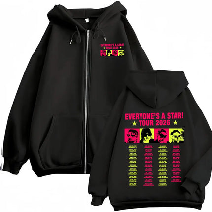 2026 5 Seconds of Summer Everyone's A Star World Tour Zip Up Hoodies Men Women Harajuku Hip Hop Gothic Jacket Sweatshirt Hoodie