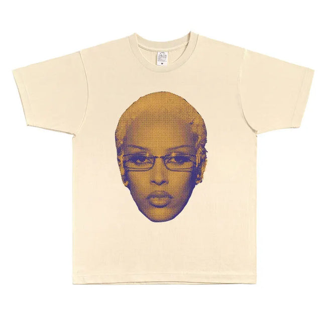 Vintage Doja Cat Halbton-Gesicht Grafik T-Shirt Herren Damen Hip Hop Oversized T-Shirt Männlich Baumwolle Kurzarm T-Shirts Herren Streetwear