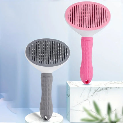 One-click Pet Hair Removal Comb For Effortless Grooming Of Dogs And Cats - Float Hair Removal Slicker Brush With - product im