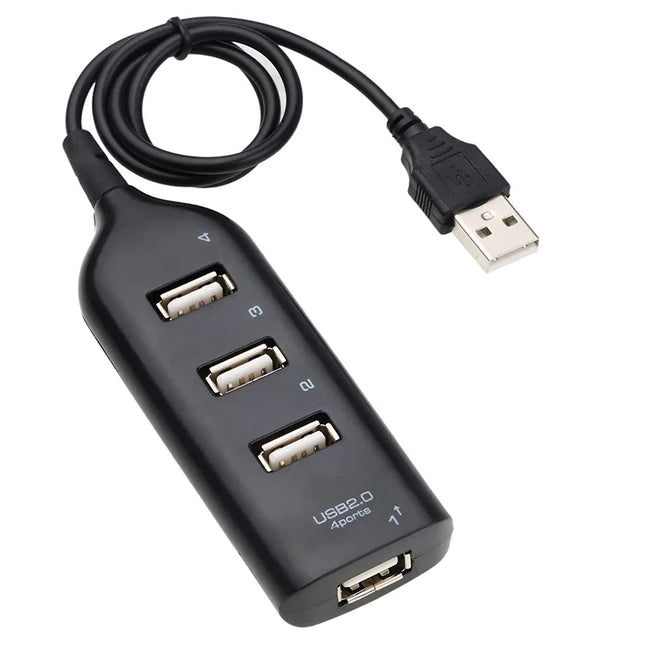 High-Speed Mini USB 2.0 Hub 4-Port with Power Adapter, Powered USB Splitter Multi Port Expander for PC Laptop - product image