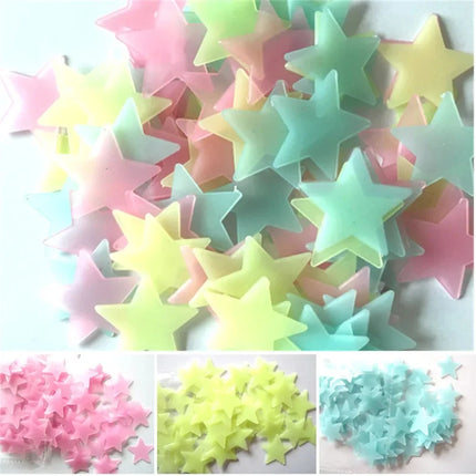 100pcs Fluorescent Glow In The Dark Stars Wall Stickers For Kids Rooms Decoration Livingroom Baby Bedroom Ceiling - product i