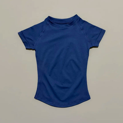 HISTELLO Impact Short Sleeve Yoga Tops Seamless Women Slim Fit High Stretch Gym Fitness Running Workout Sports T Shirt