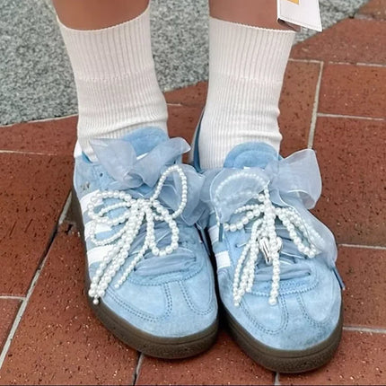 4 cm Width Organza Shoelaces DE Training Shoes Beautiful Chiffon Transparent Lace Widened Leisure Sports Shoes Laces DIY Decorat