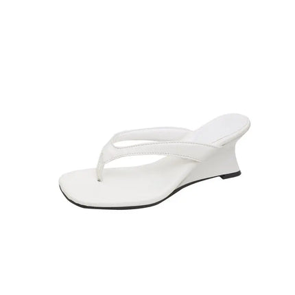 Designer Brand Wedge Heel Slipper Slides Women Clip Toe Flip Flops Narrow Sandals Shoes Casual Female Slipper Sandalia Mujer