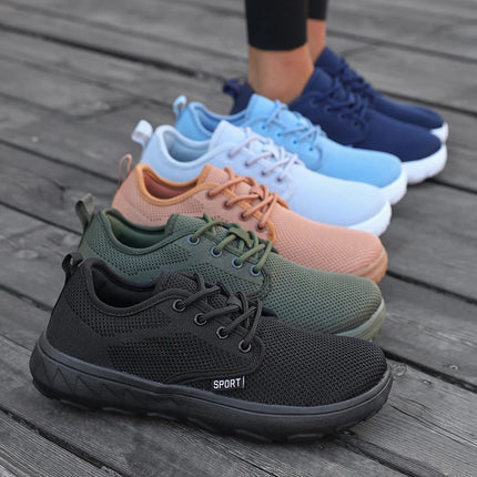 Wide Toe Women Platform Shoe Breathable Knitted Mesh Comfortable Barefoot Casual Versatile Soft Sole Wide Shoes Walking Sneakers