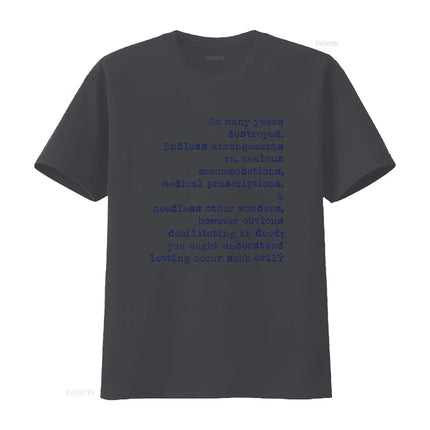 HOUSE of Leaves My Dear Zampano T Shirt Literary Text Crewneck vintage Washed Casual Top For Everyday Wear Unisex Stylish