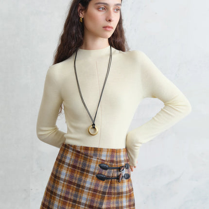 Premium Series German Biella Wool Autumn Super Fine Washable Seamless One-Piece Mock Neck Thermal Base Layer