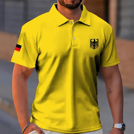 Summer men's Polo Shirt National Pattern Polo 100% Polyester Breathable Shirts For Man New In Tops Tees Autumn men's Clothing