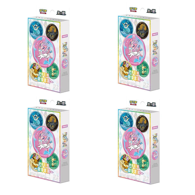 PTCG Pokémon Vereinfachte chinesische Karmesin & Purpur Terakristall-Versammlung CSV9.5C Evoli-Entwicklungen Abzeichen-Set Offizielles Sammelkartenspiel