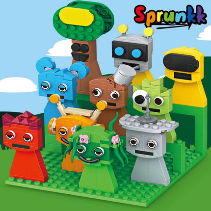 9pcs MOC Figures Building Blocks Set Horror Game Figure Bricks Toys for Kid Xmas Easter Gift Music Box