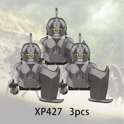 3pcs Lord Rings Elves Orcs Army Dwarf Rohan Mini Action Toy Figures Building Blocks Assembly Toys for Kids Birthday Gift