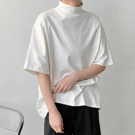 Men Half-high Collar T-shirt Half-sleeve Bottoming Shirt for Men Men's Stand Collar Half Sleeve Summer T-shirt Casual for A