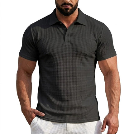 Ice Silk Short Sleeve T-Shirt Man Summer Lapel Solid Polo Shirt Gym Man Lightweight Streetwear Polo Quick Dry Shirts for Men Tee
