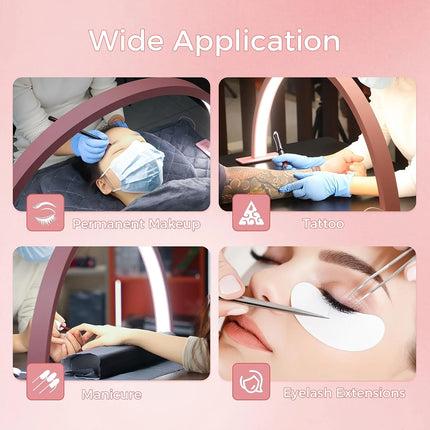 U-shaped Half-moon White Pink Beauty Salon Desk Lamp,USB Hight Brightness with LED Eye Protection Stand Fill Light Lamp Salon