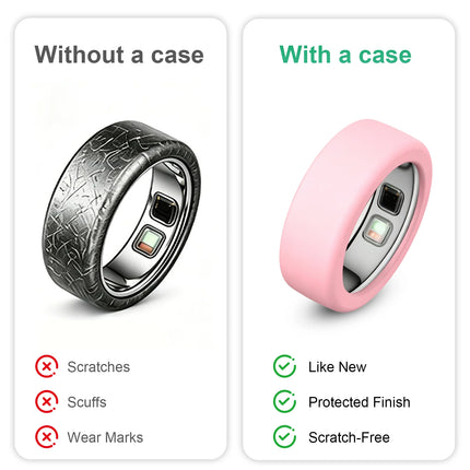 Ring Cover for Oura Ring 5, Anti-Scratch Elastic Silicone Oura Ring Case Protector for Men & Women Working Out Gym (S/M (6-13))