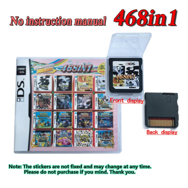 Pokémon 4300 in 1 Kompilations-Spielkarten DS NDS 3DS 3DS NDSL Spielmodul Karte Videospiel Handheld Player (R4 Karte)