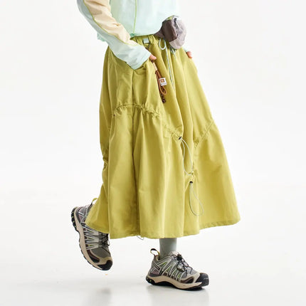 Outdoor Fashion Quick Dry Drawstring Skirt Women City Hiking Streetwear Loose Casual Sport  Y2k Track Cargo Skirts Pants