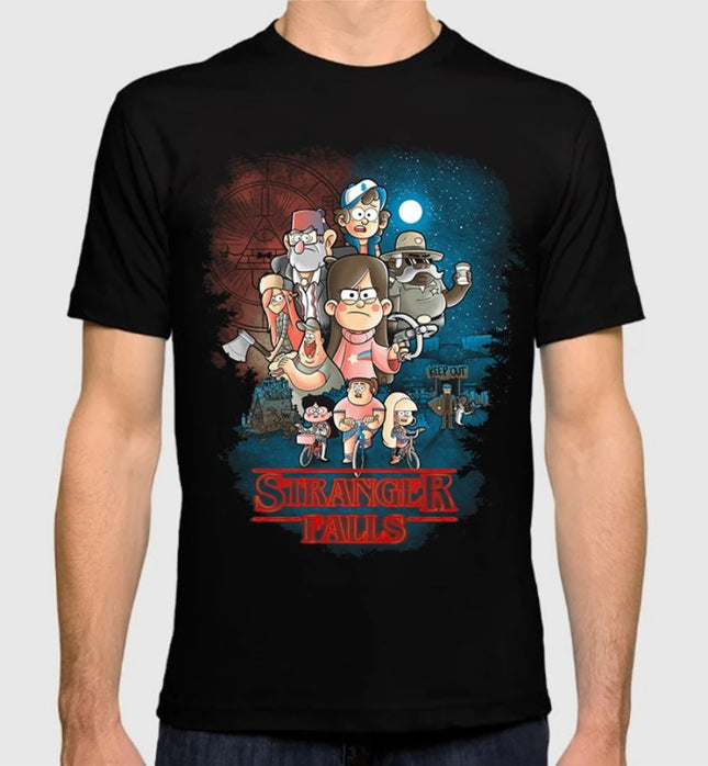 Stranger Falls Original Art T-Shirt, Gravity Falls Tee, Herren- und Damengrößen Neue Frühjahr/Sommer-Kollektion Regular Fit Casual