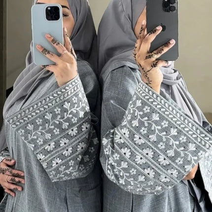 Eid Muslim Embroidery Abaya for Women Party Dress Ramadan Abayas Long Dress Kaftan Vestidos Largos Dubai Robe Jalabiya 2025
