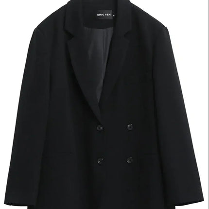CHIC VEN Women's Blazer Korean Casual Solid Long Sleeve Coats All-match Office Lady Elegant Fashion Clothing Spring Autumn 2026