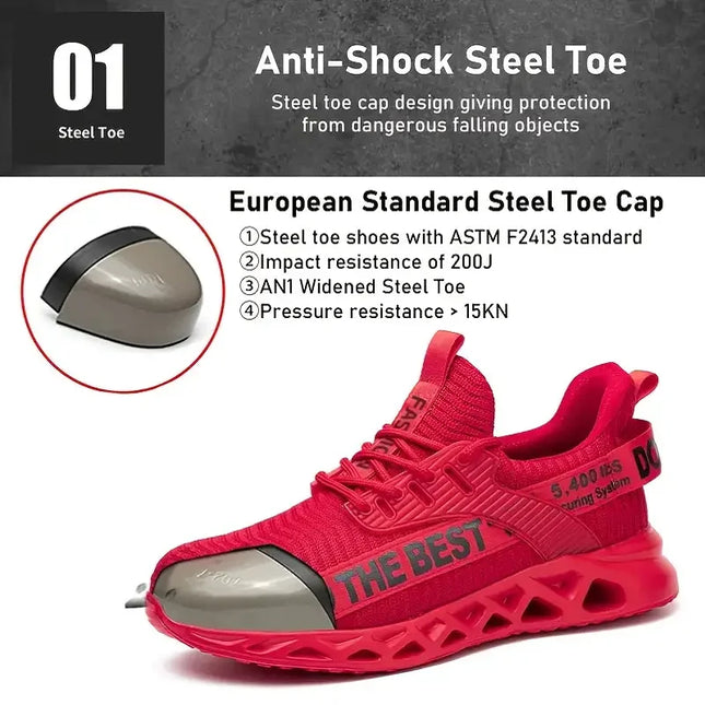 Steel Toe Protective Safety Shoes for Men Lightweight Work Sneakers Anti-puncture Work Shoes - view 2
