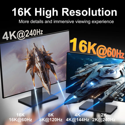16K USB C To Displayport 2.1 Extension Cable HDR 8K@120Hz 4K@240Hz Type C To DP Forthunderbolt 3/4/5 Macbook Pro Ipad PC TV