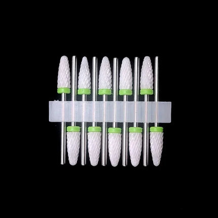 10 Ceramic Drill Bits, Milling Cutters, Rotating Nail Polish Grinding Machine Accessories, Overflow Removal Tool Accessories
