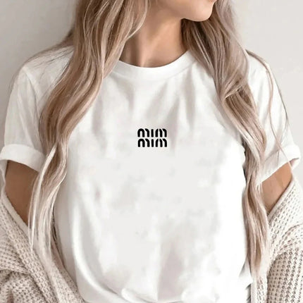 T-Shirt for Short Sleeve Summer Print Top Trend Tee Round Neck Clothes