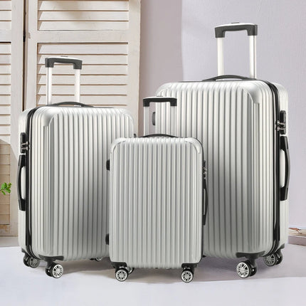 Fashion 20 24 28 Inch Set 3 Piece Boarding Travel Travel Essentials Unisex ABS PC Trolley Case Luggage