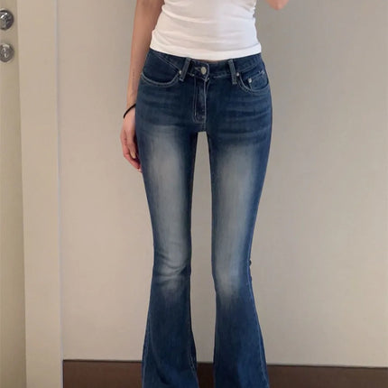 High Waist Sexy Split Denim Jeans Long Leg Lengthening Bell Bot Cotton Stretch Denim Pants for Women Spring Autumn