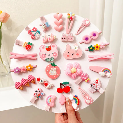 Children's Hair Clip Toddlers Headgear Little Girl Hair Clips Cute Princess Fruit Rabbit Rainbow Barrettes Baby Bangs Headdress