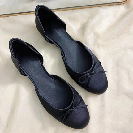 2026 New Style Fashion Mary Jane Shoes - Women's Hollow Inner Heighted Bowknot Low-cut Single Shoes