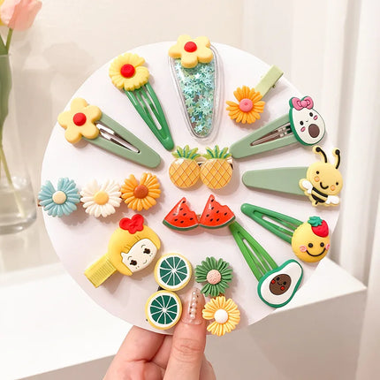 Children's Hair Clip Toddlers Headgear Little Girl Hair Clips Cute Princess Fruit Rabbit Rainbow Barrettes Baby Bangs Headdress