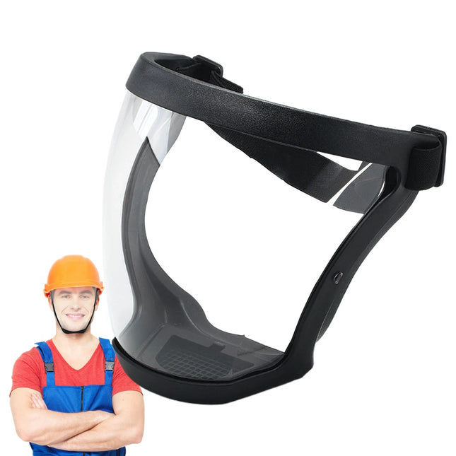 Full-Face Transparent Protection Mask with Adjustable Buckle Reusable and Heat-Resistant Facial Shield for Safety in Work